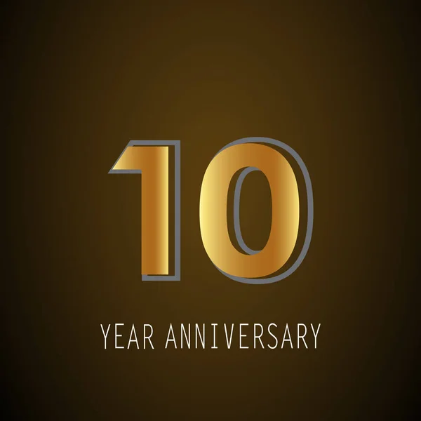 10Leté Výročí Logo Vektorové Šablony Design Ilustrace — Stock fotografie