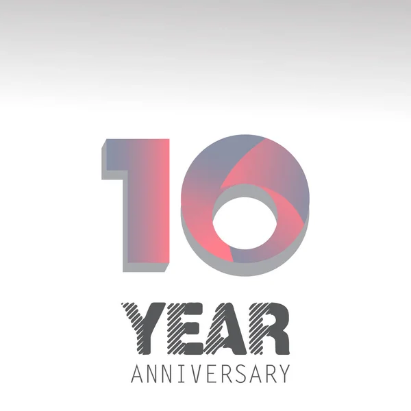 Year Anniversary Logo Vector Template Design Illustration White Color — Stock Photo, Image