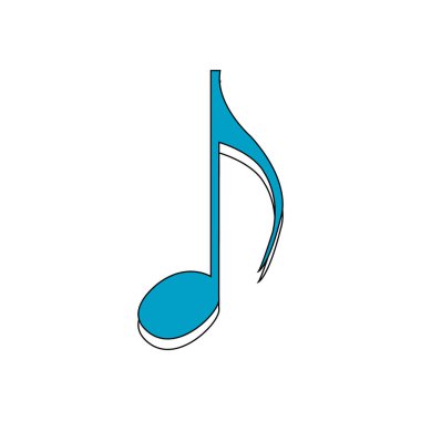 Müzik nota simgesi. Mavi nota sembolü.
