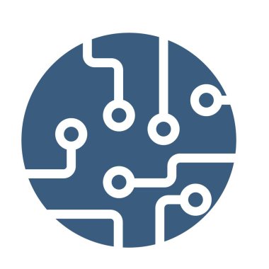 Mavi anakart simgesi. İşlemci çipi.