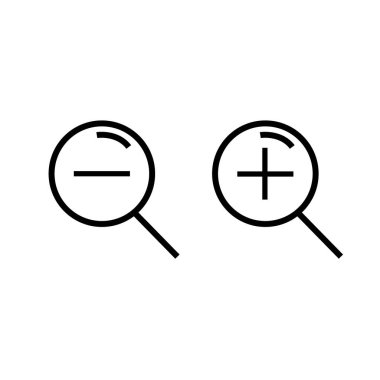 Yakınlaştır, sembolleri büyüt. Büyüteç simgesi.