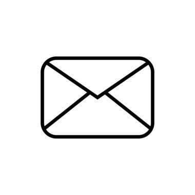 E- posta simgesi. Beyaz arkaplanda zarf işareti izole edildi.