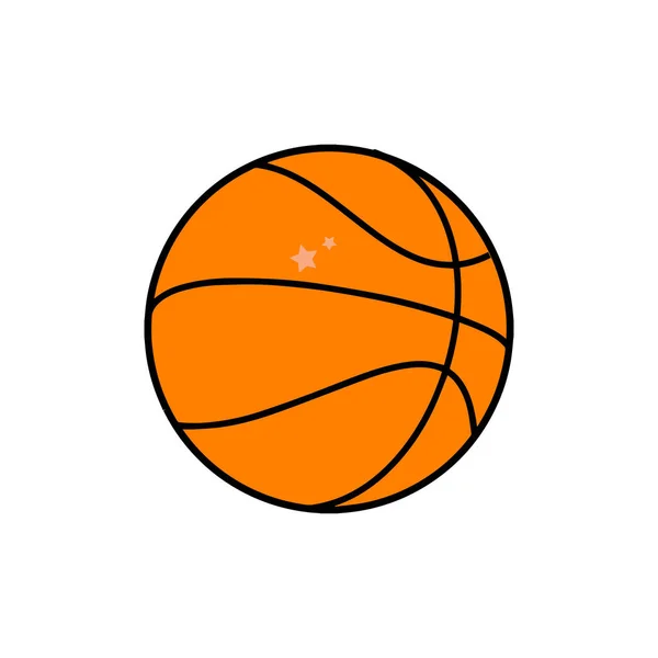 Bola Basquete Preta Laranja Bola Basquete Redonda Isolada Ilustração Vetorial — Vetor de Stock