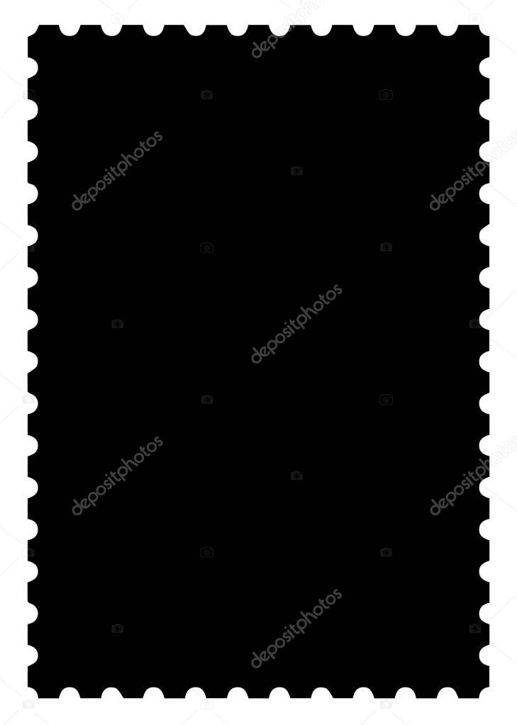 Postage stamp icon. Black postmark silhouette.