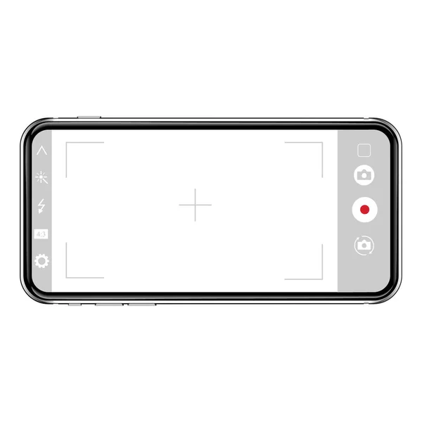 Aplikacja Kamery Ekranie Smartfona Aplikacja Filmowa Nagrywaj Wideo Przez Telefon — Wektor stockowy