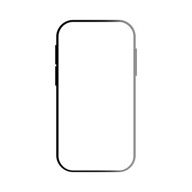 Boş ekran ile akıllı telefon modeli. Beyaz arkaplanda izole edilmiş telefon ve görüntüde kopya alanı. 
