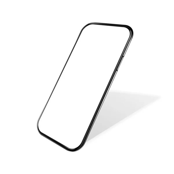 Boş Ekranlı Gerçekçi Bir Akıllı Telefon Modeli Telefon Beyaz Arkaplanda — Stok Vektör