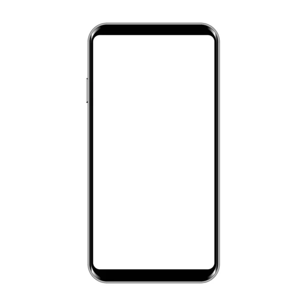 Moderno Modello Smartphone Con Illustrazione Vettoriale Dello Schermo Vuoto Isolato — Vettoriale Stock