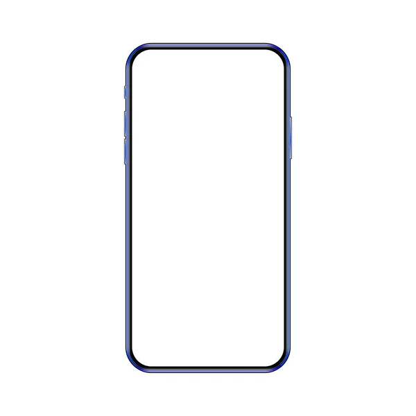 Modèle Smartphone Bleu Avec Écran Vierge Téléphone Avec Espace Copie — Image vectorielle