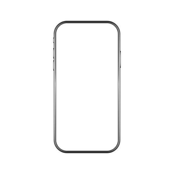 Maqueta Realista Smartphone Con Pantalla Blanco Teléfono Aislado Sobre Fondo — Vector de stock