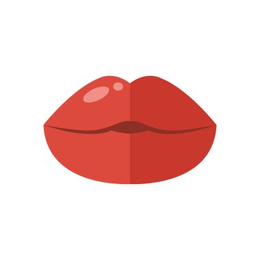 Dudak çizimi beyaz arkaplanda izole edilmiş. Kırmızı ruj. Vektör bölmesi. Kadın ağzı.