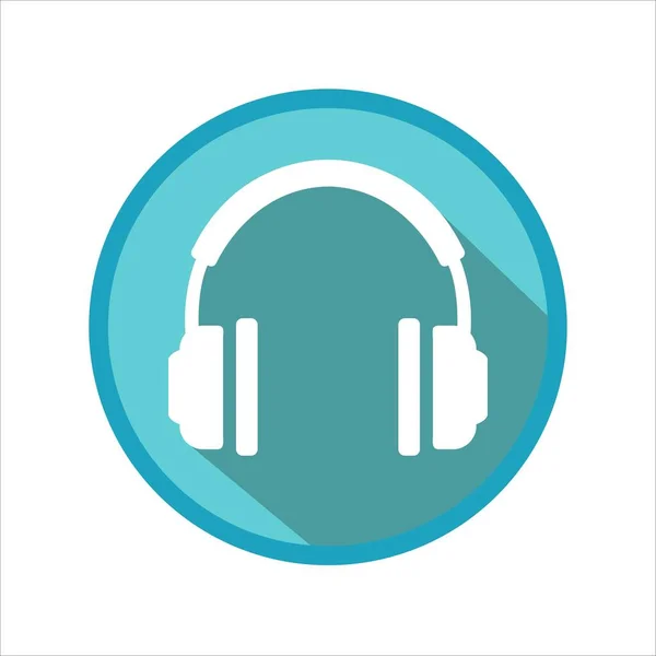 Fülhallgató Ikon Kék Headset Elszigetelt Fehér Háttérrel Zene Fülhallgató Logó — Stock Vector