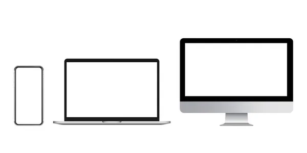 Boş Ekranlı Cihaz Akıllı Telefon Bilgisayar Dizüstü Bilgisayar Reklam Için — Stok Vektör