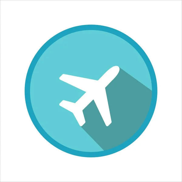 Ícone Avião Azul Símbolo Avião Isolado Fundo Branco —  Vetores de Stock