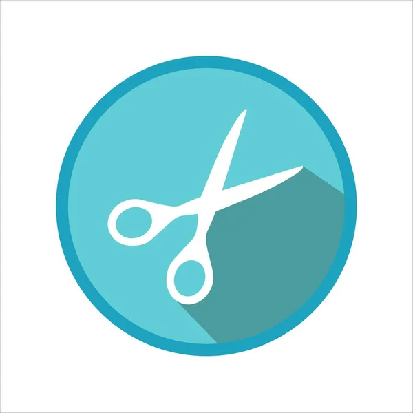 Blue Scissors Icon White Background Hairdressers Tool Vector Illustration Shears — Stock Vector