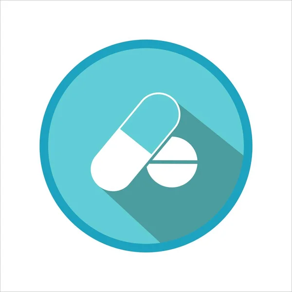 Сині Таблетки Значок Ізольовані Білому Тлі Символ Медицини — стоковий вектор
