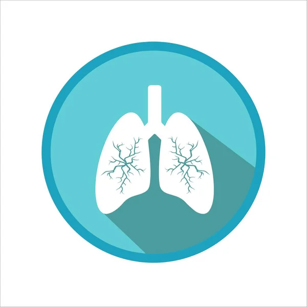 Blue Lungs Icon Isolated White Background Vector Organ Symbol — Stock Vector