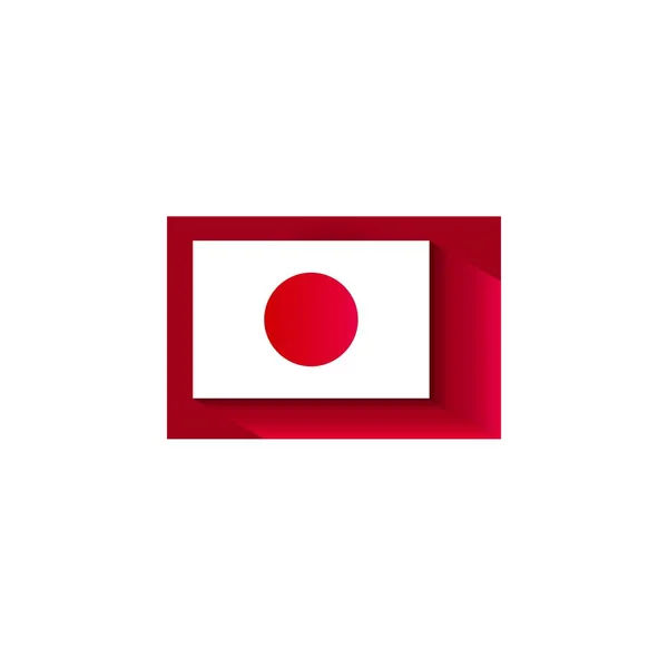 Ιαπωνική Σημαία Σημαία Της Ιαπωνίας Λευκά Και Κόκκινα Εθνικά Χρώματα — Διανυσματικό Αρχείο