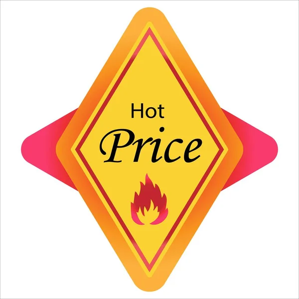 Hot Price Tag Isolé Sur Fond Blanc Emblème Créatif — Image vectorielle