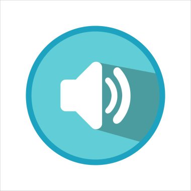 Beyaz arkaplanda mavi ses simgesi izole edildi.