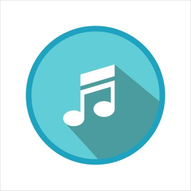 Müzik nota simgesi. Mavi nota sembolü.