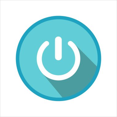 Güç simgesi. Açma kapama düğmesi. Uygulama düğmesi tasarımı.