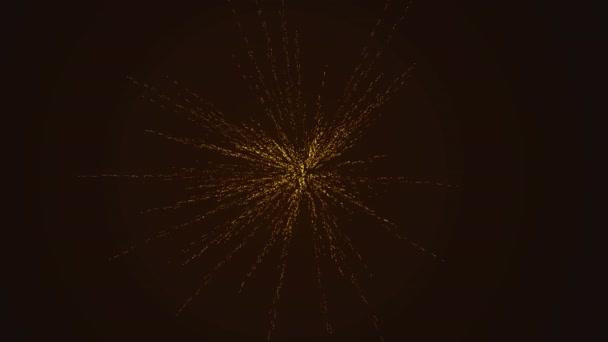 Animace Exploze Zlaté Částice Bouchají Videozáznam Úvod — Stock video