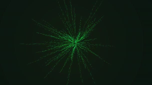 Explosionsanimation Grüne Teilchen Knallen Intro Videomaterial — Stockvideo