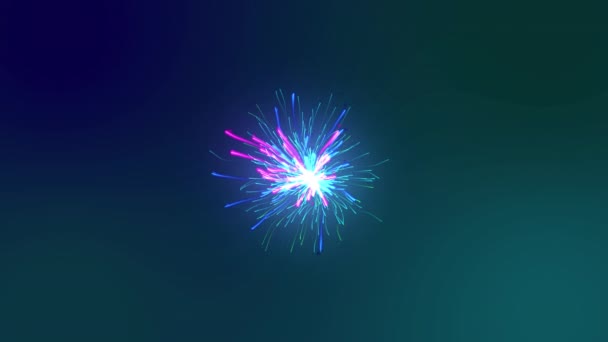 Beautiful Colorful Explosion Abstract Animated Video Footage Firework — Stock Video