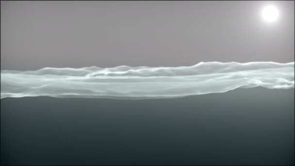 Вода Абстрактный Фон Волнует Океане Черно Белая Видеозапись — стоковое видео