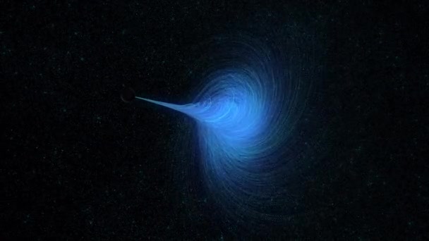 Schwarzes Loch Zieht Weltraumobjekte Video Animation — Stockvideo