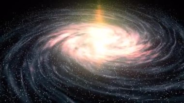 Galaksi animasyonu. Uzay video görüntüleri. Parlak kozmik nesne.