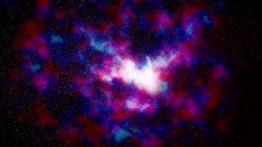 Uzay görüntülerini aç. Uzay gaz bulutları. Kozmos nötr animasyon.