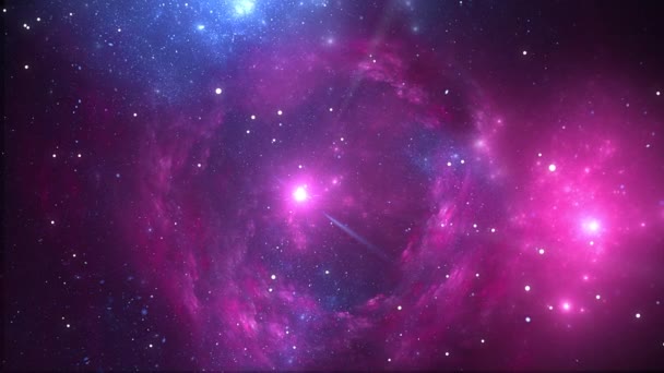 Otevřít Videozáznam Vesmírné Plynové Mraky Kosmická Neutrální Animace Jasné Hvězdy — Stock video