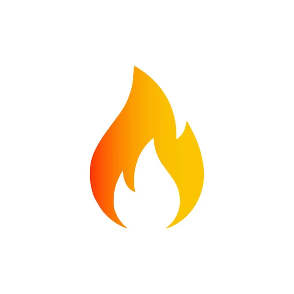 Eld Ikon Flamman Isolerad Vit Bakgrund — Stock vektor