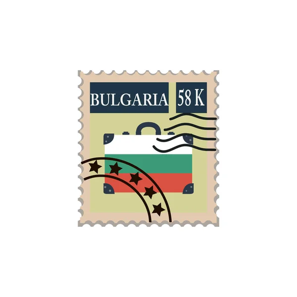 安塞式邮票 用于粘贴信封的矢量标记说明 保加利亚 — 图库矢量图片
