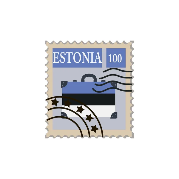 Avbokat Frimärke Vektor Märke Illustration För Limning Kuvertet Estland — Stock vektor