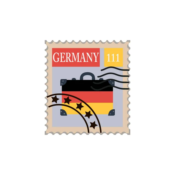 Een Gefrankeerde Postzegel Vectormerkillustratie Voor Het Lijmen Envelop — Stockvector