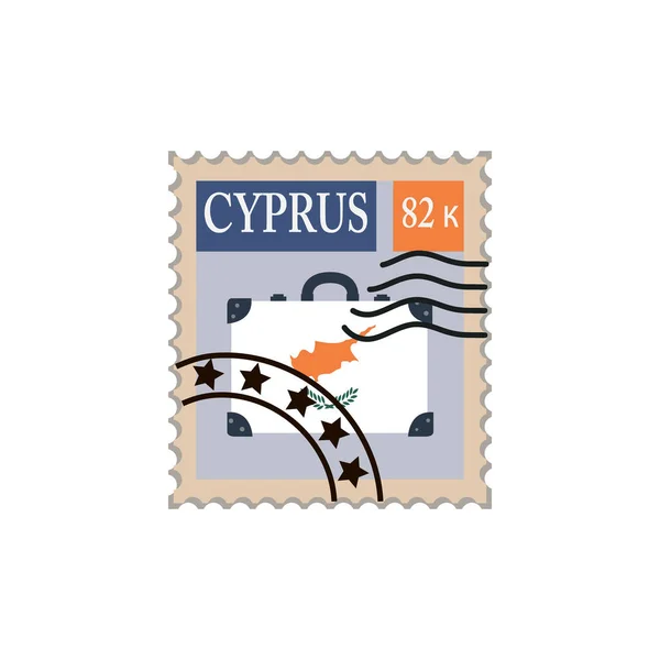 Carimbo Postal Ancelado Ilustração Marca Vetorial Para Colar Envelope Chipre —  Vetores de Stock