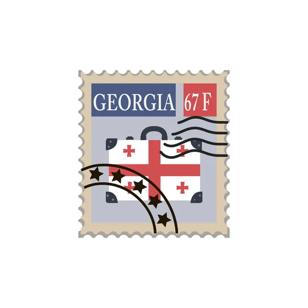 Stempel Pocztowy Ilustracja Znaku Wektorowego Klejenia Koperty Gruzja — Wektor stockowy