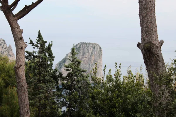 Capri adasından güzel deniz manzarası. İtalya