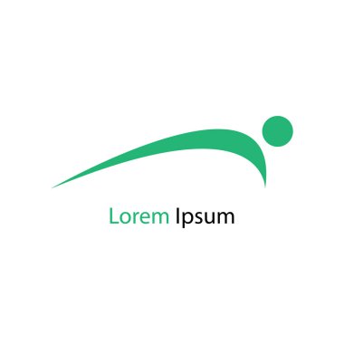 Yoga pozları ve jimnastik formlarıyla modern soyut spor logosu ikonu. vektör illüstrasyonu