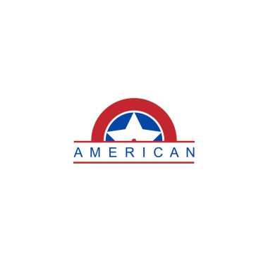 Amerikan Devleti arması konseptiyle logo tasarımı. Eşsiz ve basit logo tasarımı.