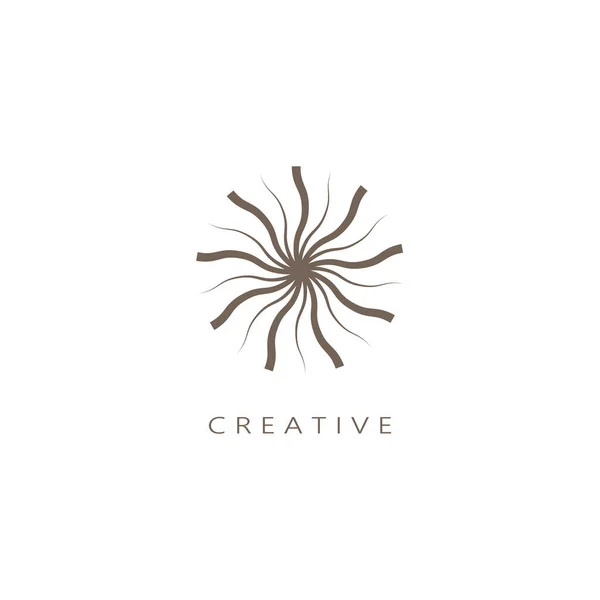 Абстрактний Логотип Орнаменту Дизайн Хвильової Конічної Лінії Круглою Точною Формою — стоковий вектор