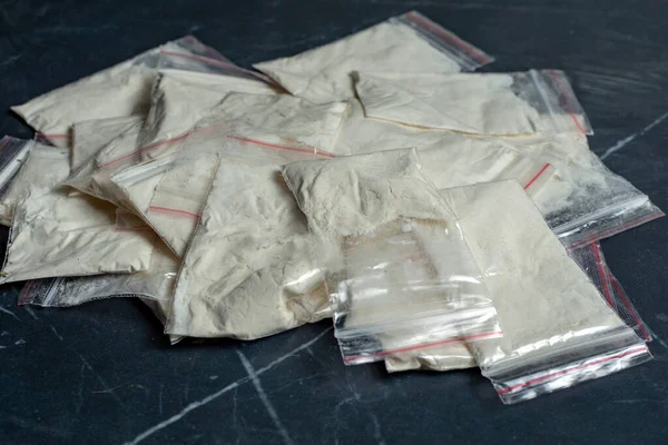 drug trade: many packaged doses of cannabis cocaine and heroin