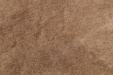 kumaş grunge arka plan, hakiki pamuk kot kahverengi, buruşuk, yıpranmış, yakın