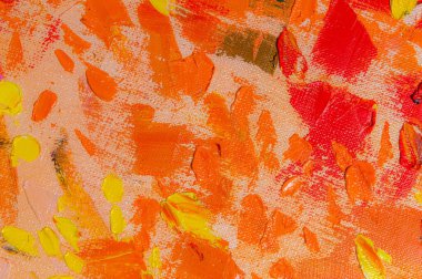 Soyut yaratıcı arkaplan: parlak yağlı boya çizgileri ve dokunuşları tonu ayarlamadan önce keten tuval üzerinde