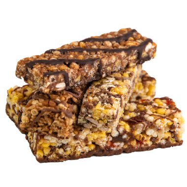 Vejetaryen tatlı: Beyaz ve kısa odaklı, kuru üzüm ve ballı mısır gevreği.