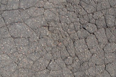 Kırık asfalt. Yakın çekim.