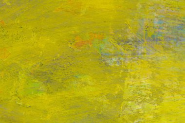 Renkli yaratıcı arkaplan: Ahşap bir palette yağlı boya kalıntıları, kısa odak, seçici bulanık